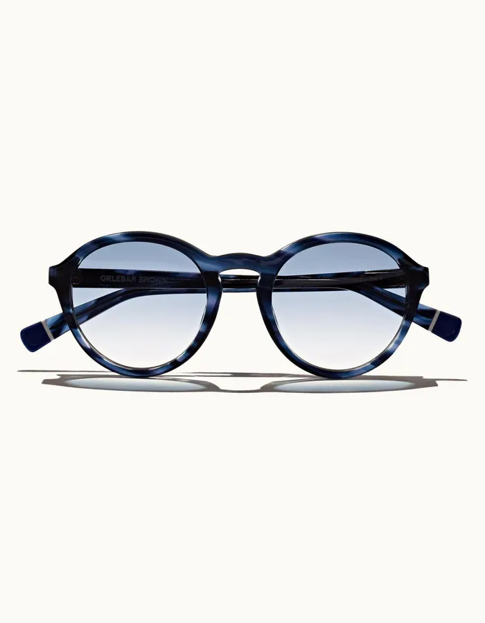 Men Orlebar Brown Sunglasses Harlyn Navy Laminate