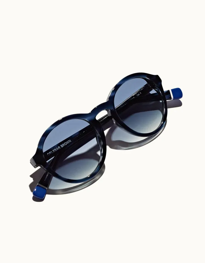 Men Orlebar Brown Sunglasses Harlyn Navy Laminate