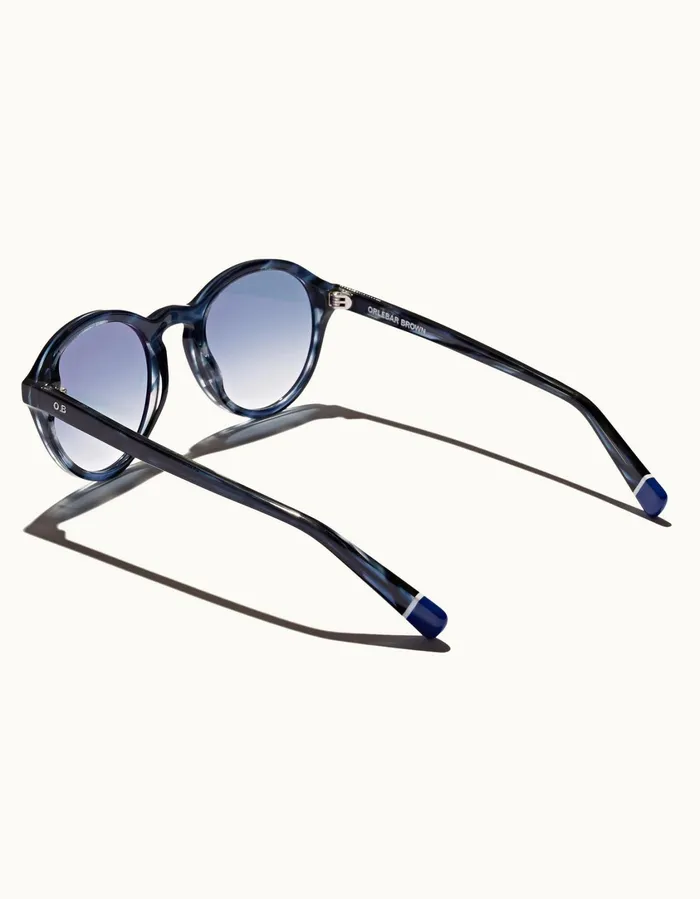 Men Orlebar Brown Sunglasses Harlyn Navy Laminate