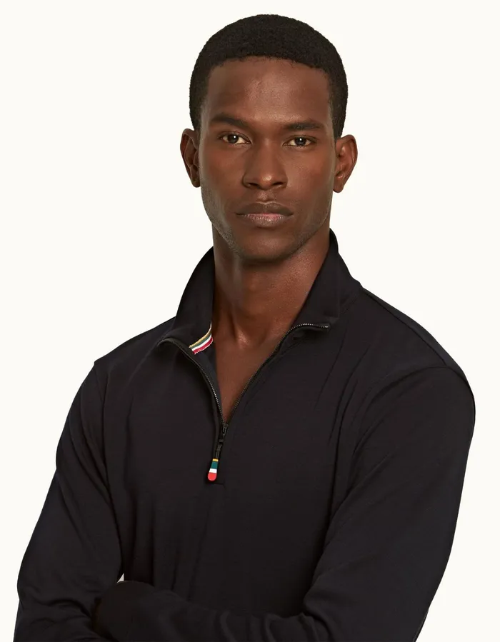 Men Orlebar Brown Sweats Isar Merino Night Iris