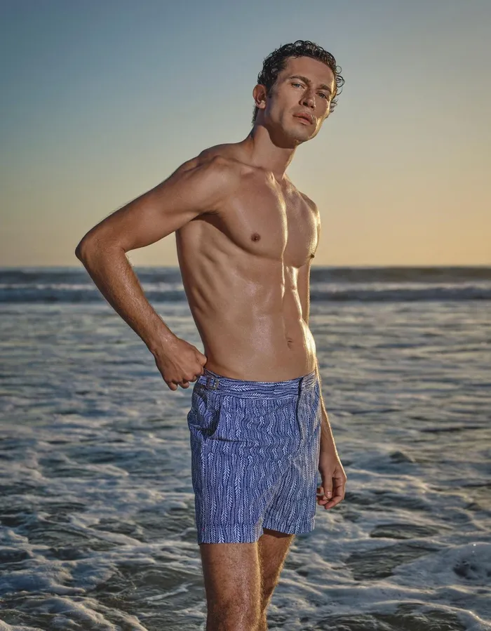 Men Orlebar Brown Swim Shorts Bulldog Lagoon Bluewhite