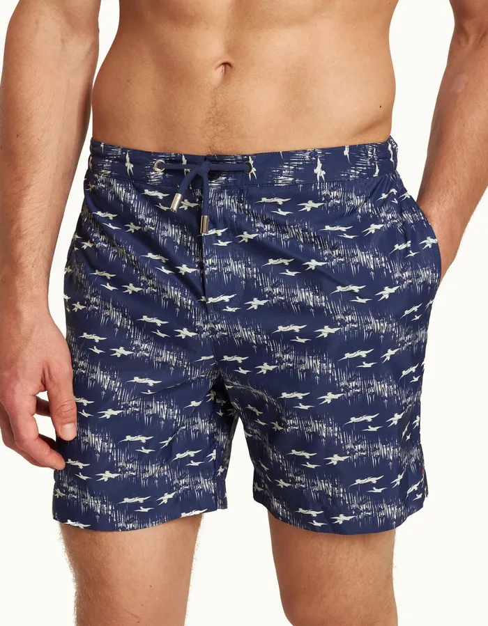 Men Orlebar Brown Swim Shorts Bulldog Midnight Navysea Mist