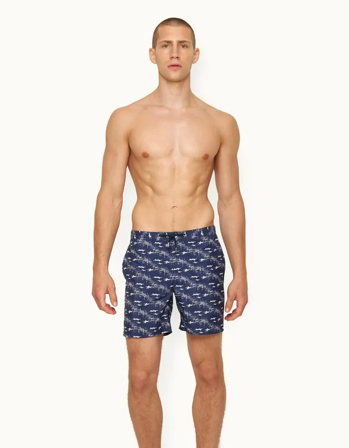 Men Orlebar Brown Swim Shorts Bulldog Midnight Navysea Mist
