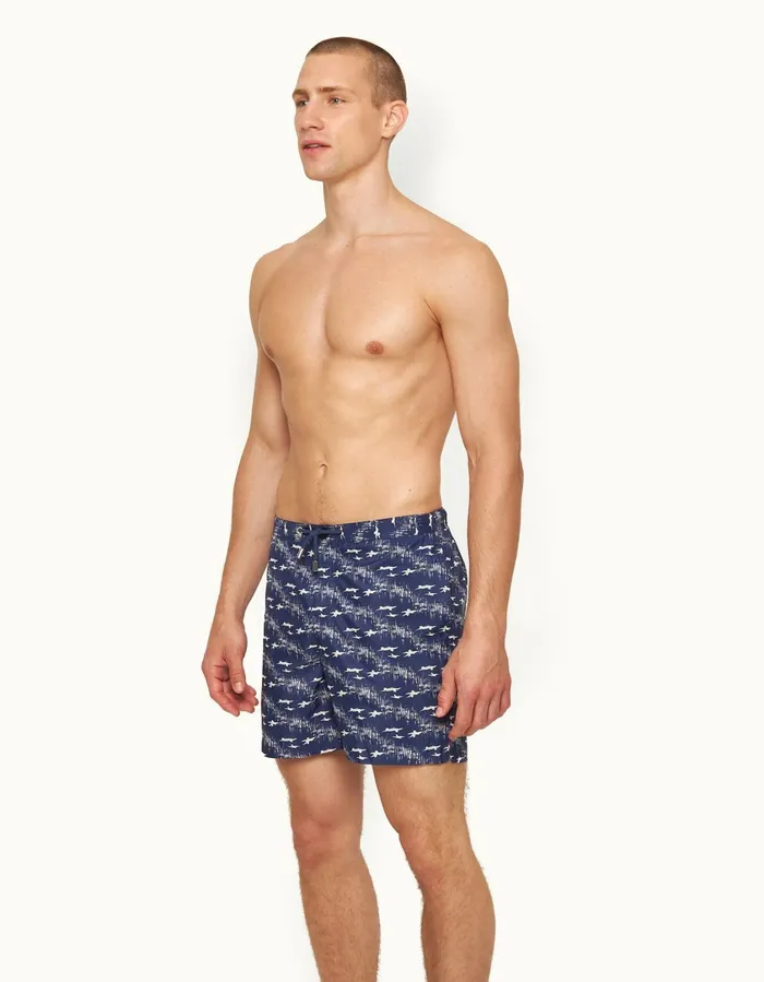 Men Orlebar Brown Swim Shorts Bulldog Midnight Navysea Mist