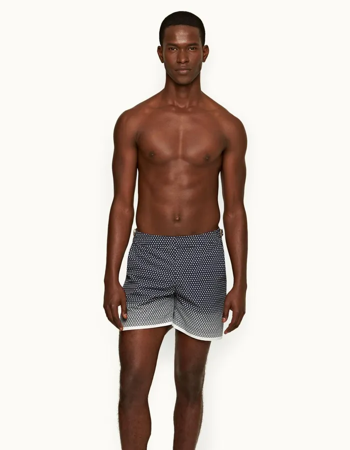 Men Orlebar Brown Swim Shorts Bulldog Night Iriswhite