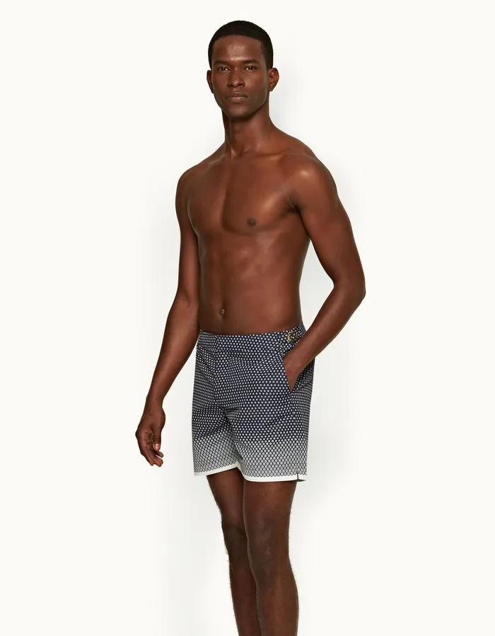 Men Orlebar Brown Swim Shorts Bulldog Night Iriswhite