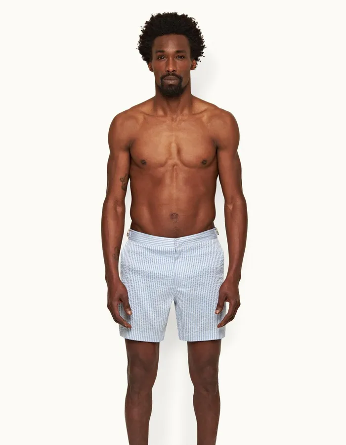 Men Orlebar Brown Swim Shorts Bulldog Whitelight Island Sky