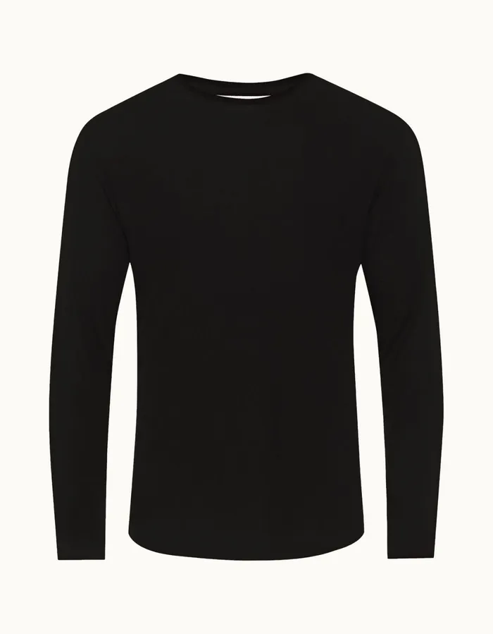 Men Orlebar Brown TShirts ObT Ice Wool Black