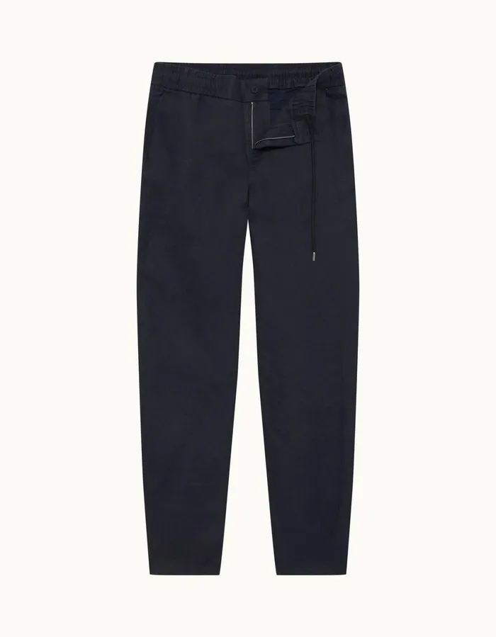 Men Orlebar Brown Trousers Cornell Linen Night Iris Ii