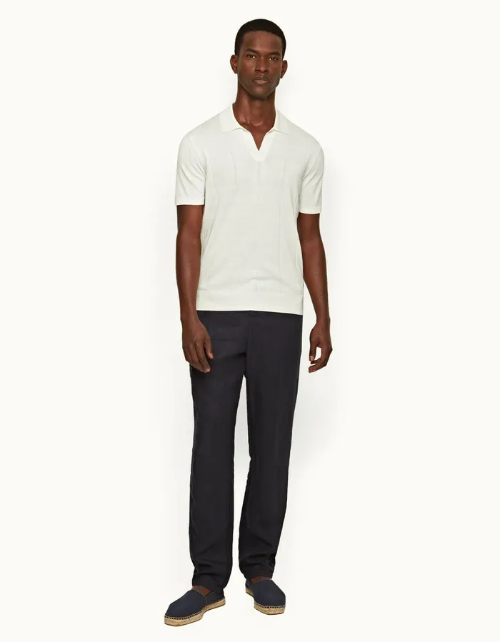 Men Orlebar Brown Trousers Cornell Linen Night Iris Ii