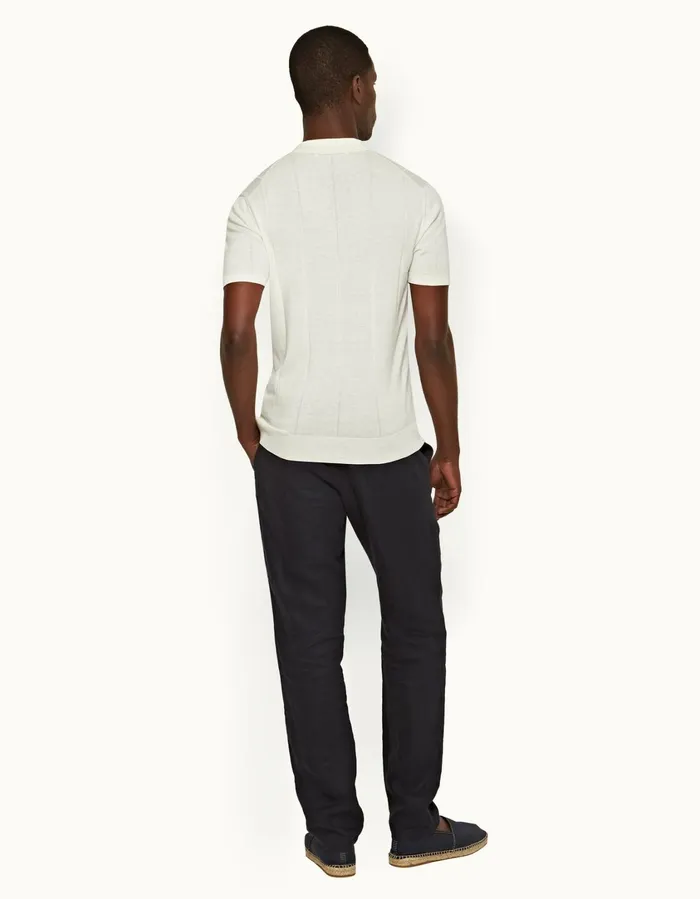 Men Orlebar Brown Trousers Cornell Linen Night Iris Ii