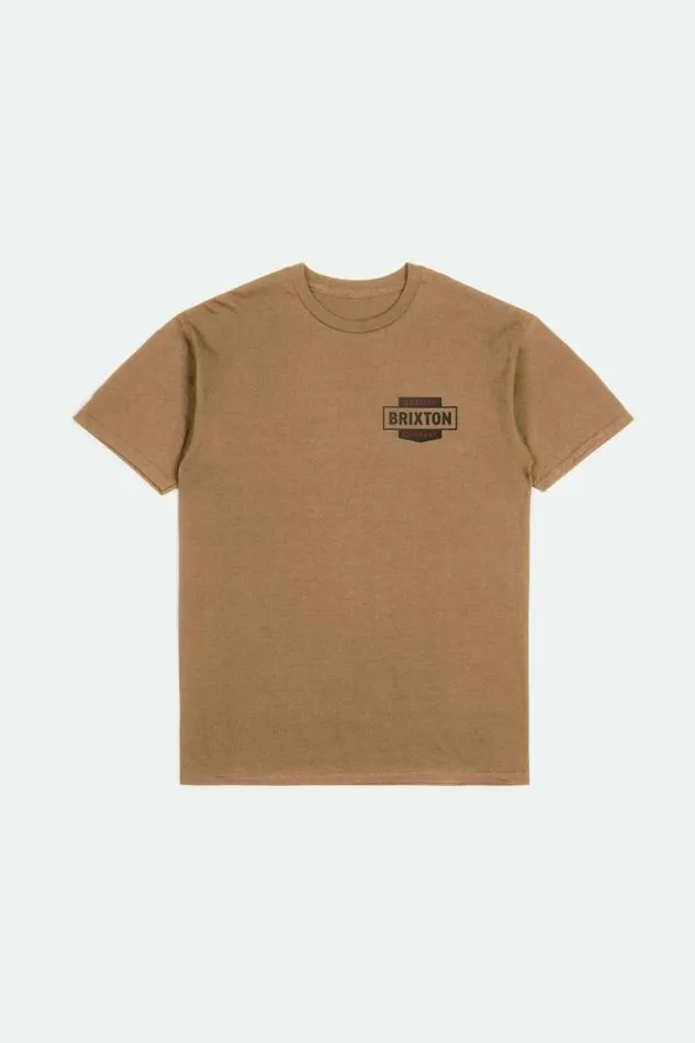 Men Osborn SS Standard TShirt Tobacco Brown Worn Wash Brixton TShirts