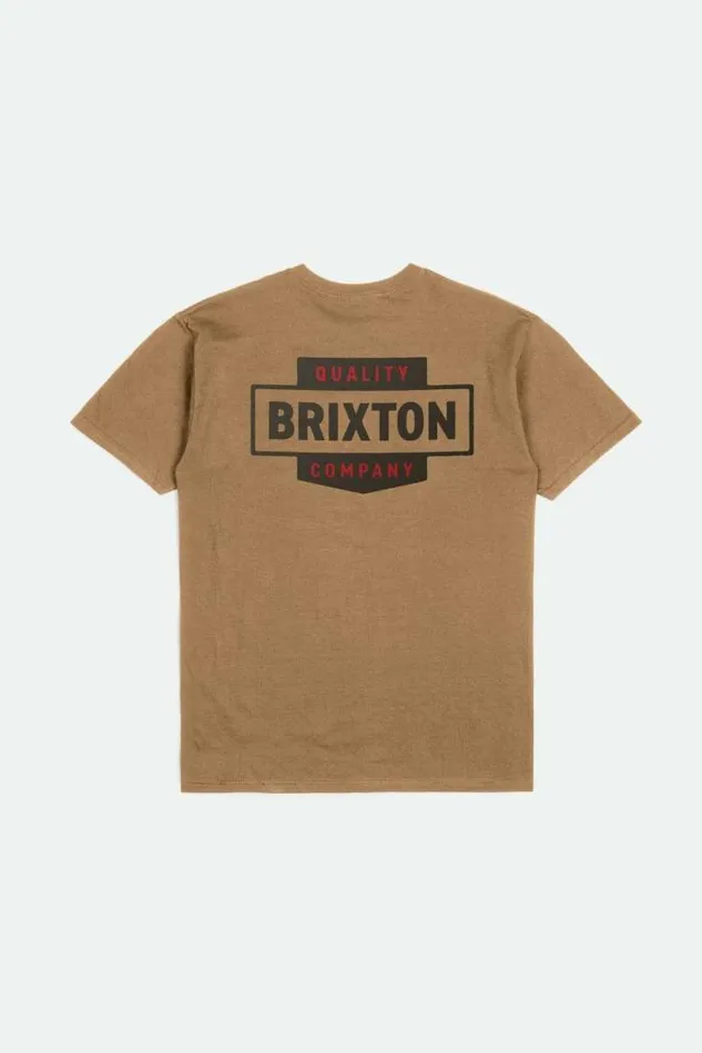 Men Osborn SS Standard TShirt Tobacco Brown Worn Wash Brixton TShirts