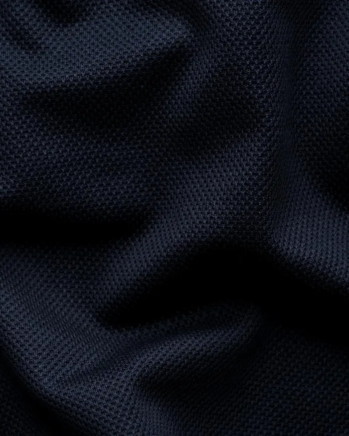 Men Piqu Polo Shirt Blue Eton Polo Shirts