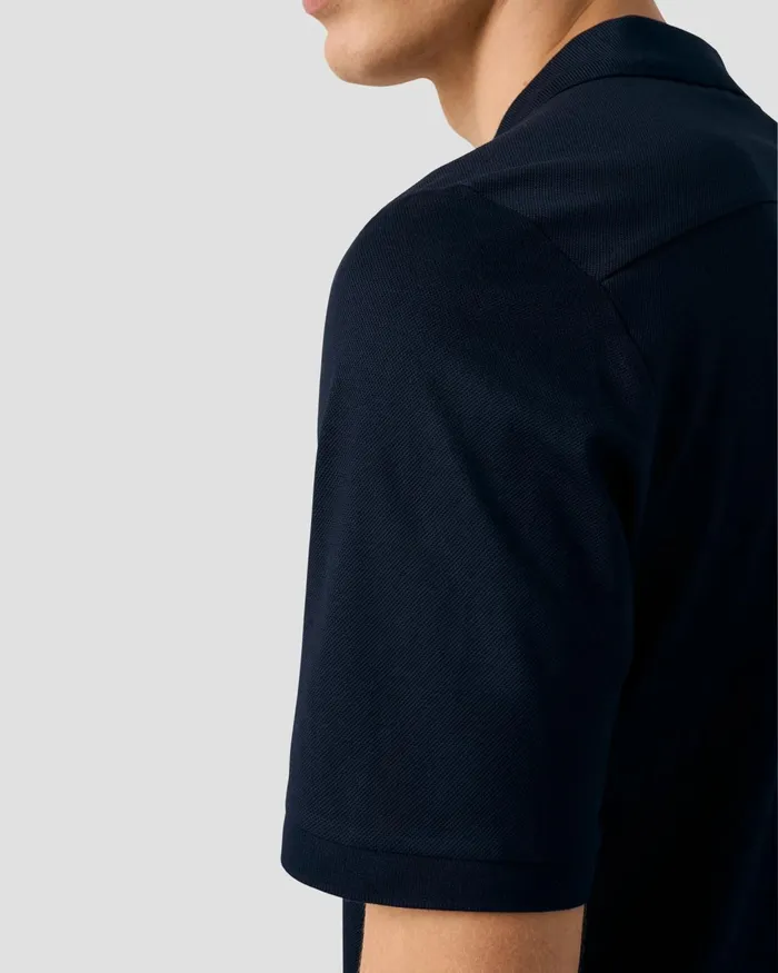 Men Piqu Polo Shirt Blue Eton Polo Shirts