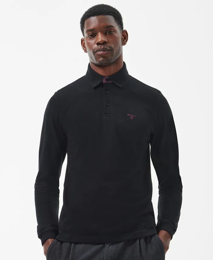 Men Polo Shirts Barbour Conforth Polo Shirt Classic Black