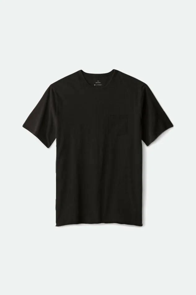 Men Premium Cotton SS Pocket TShirt Black Brixton TShirts