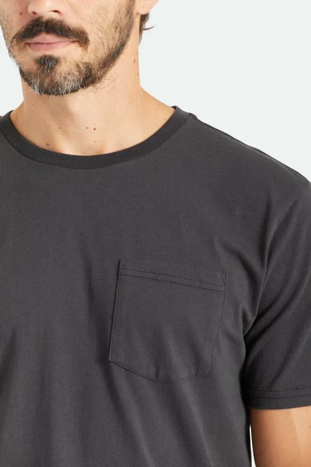 Men Premium Cotton SS Pocket TShirt Black Brixton TShirts