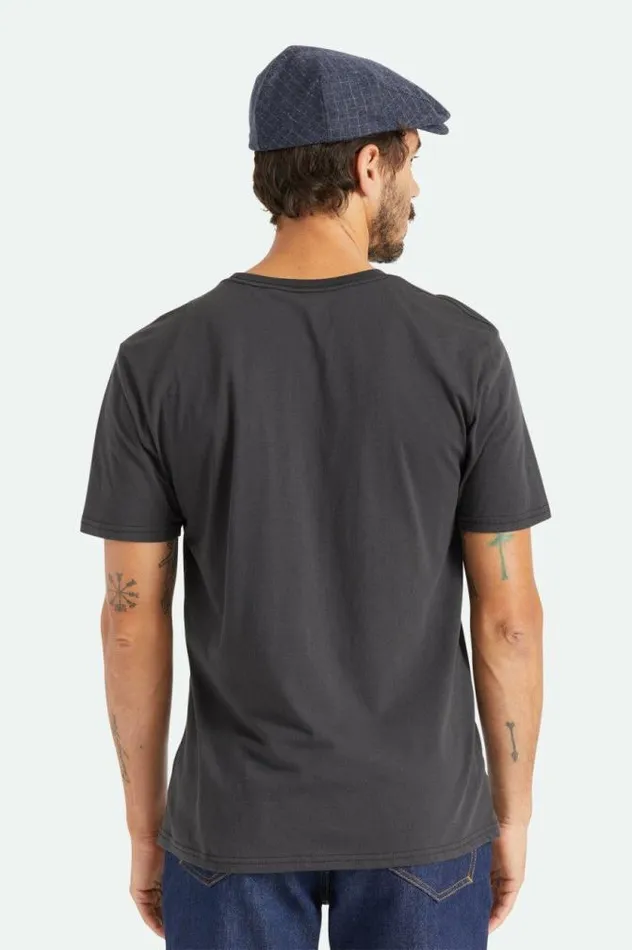 Men Premium Cotton SS Pocket TShirt Black Brixton TShirts