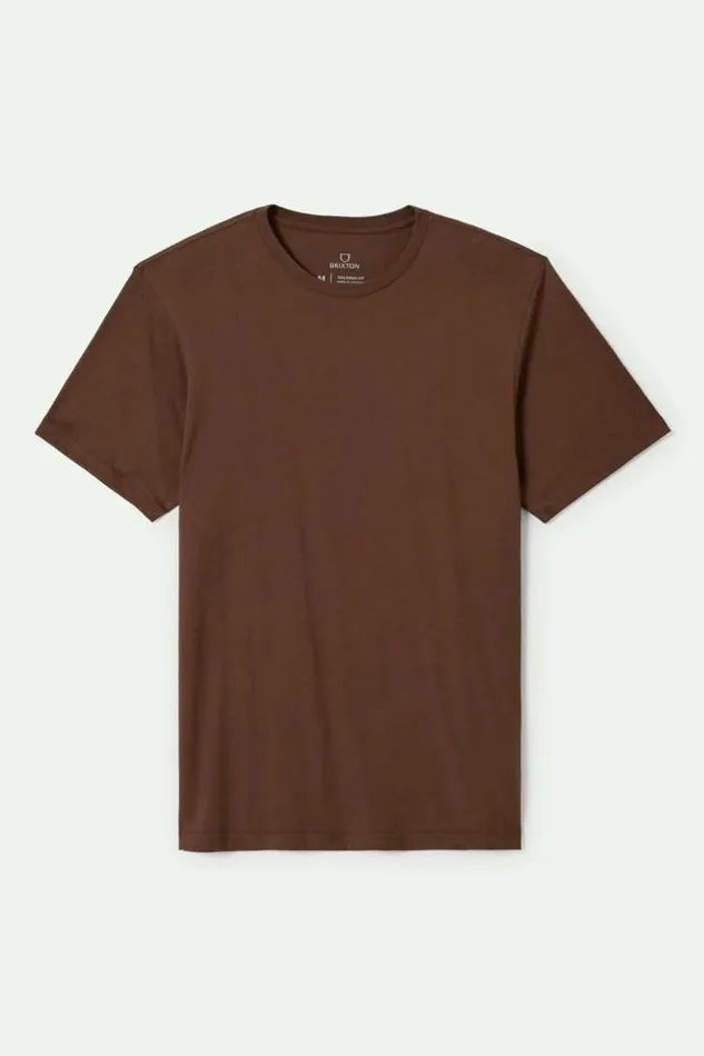 Men Premium Cotton SS Tailored TShirt Pinecone Brown Brixton TShirts