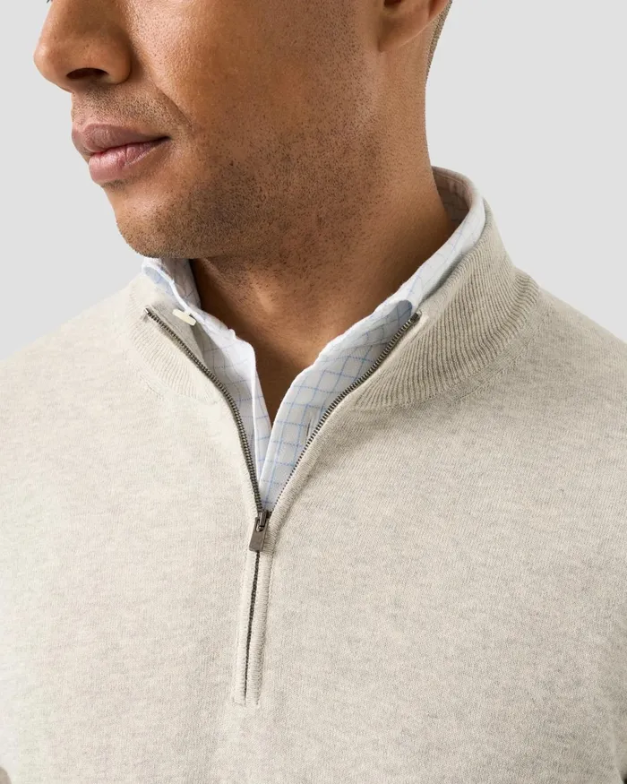 Men Quarter Zip Sweater Brown Eton Knitwear Men Quarter Zip Sweater Brown Eton Knitwear