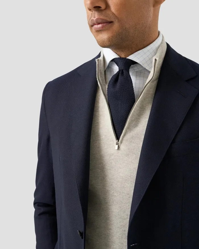 Men Quarter Zip Sweater Brown Eton Knitwear Men Quarter Zip Sweater Brown Eton Knitwear