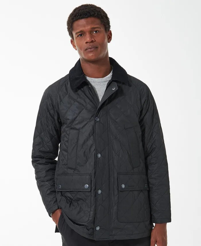 Men Quilted Jackets Barbour Ashby Polarquilt Jacket Classic Black