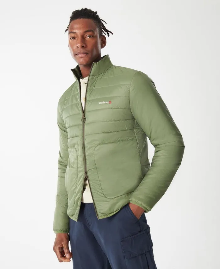 Men Quilted Jackets Barbour Summer Baffle Quilted Jacket Olivine