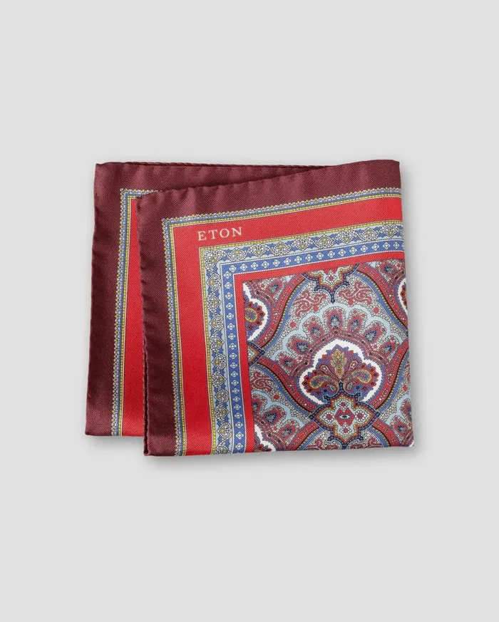 Men Red Paisley Print Pocket Square Red Eton Pocket Squares Men Red Paisley Print Pocket Square Red Eton Pocket Squares