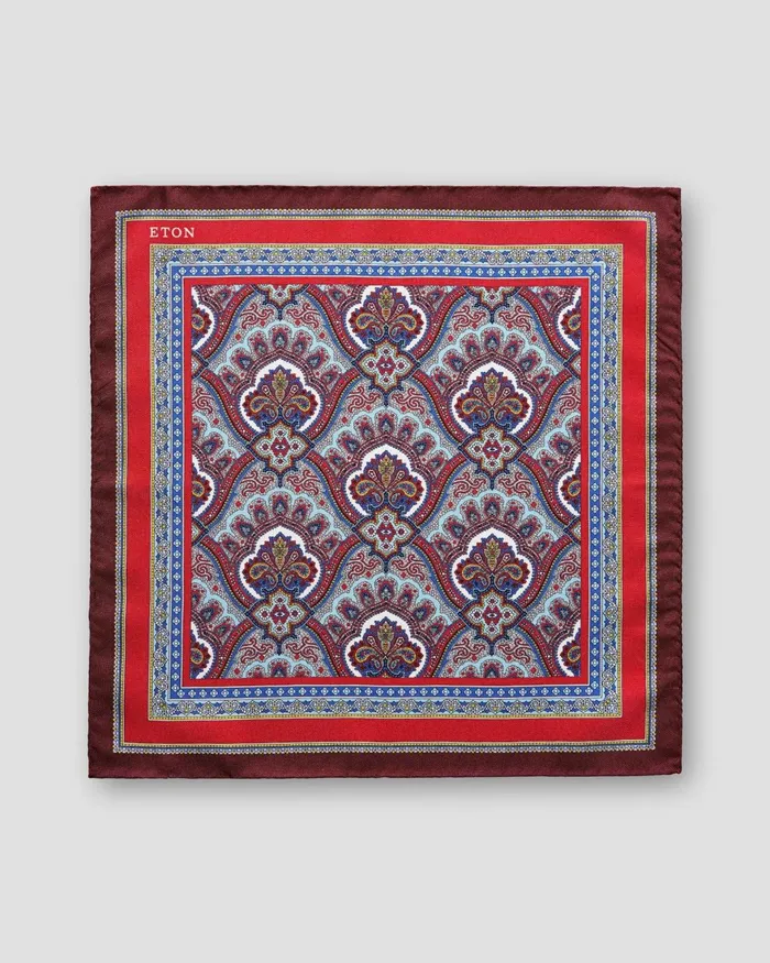 Men Red Paisley Print Pocket Square Red Eton Pocket Squares Men Red Paisley Print Pocket Square Red Eton Pocket Squares