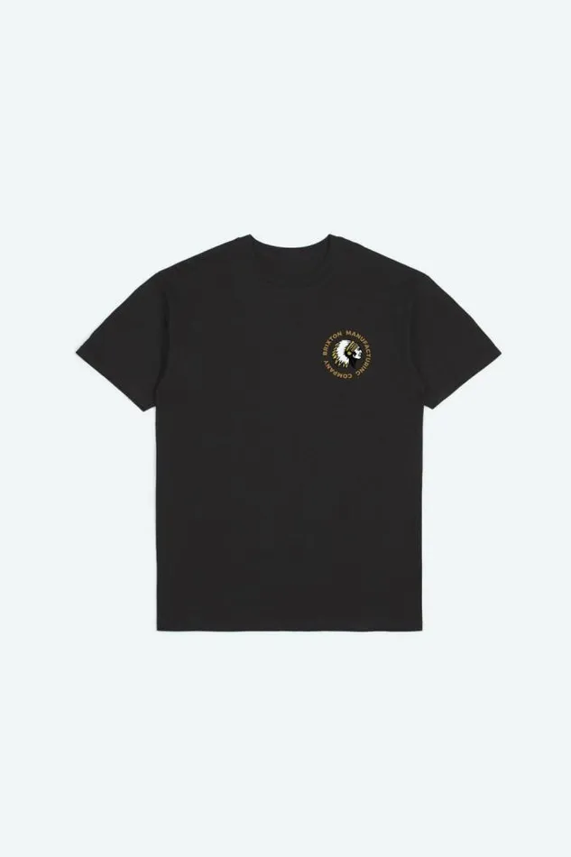 Men Rival Stamp SS Standard Tee Black Garment Dye Brixton TShirts