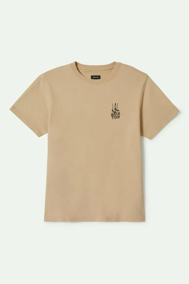 Men Rose Heavyweight SS Standard TShirt Cream Classic Wash Brixton TShirts