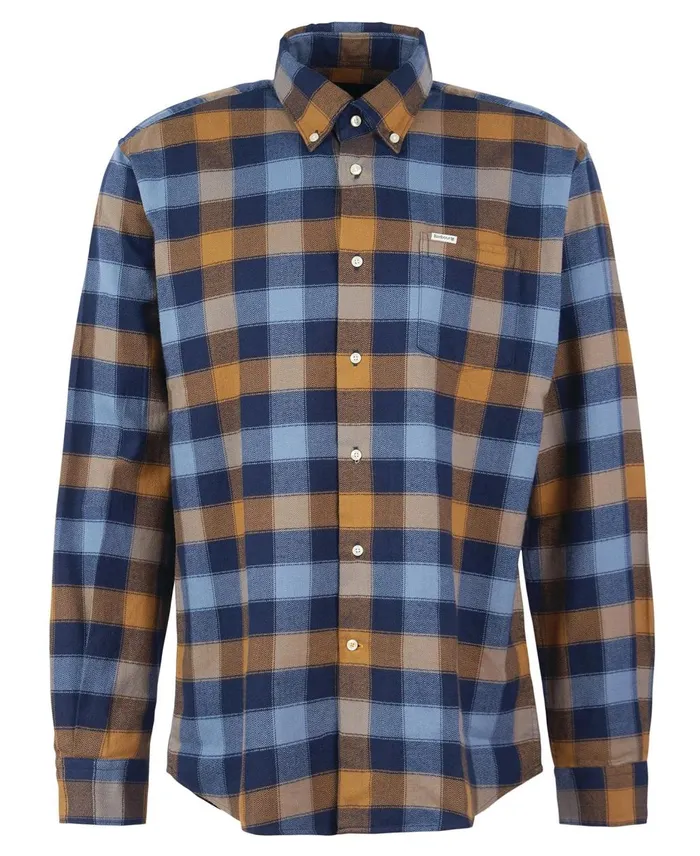 Men Shirts Barbour Damfield Regular Shirt Olive Men Shirts Barbour Damfield Regular Shirt Olive