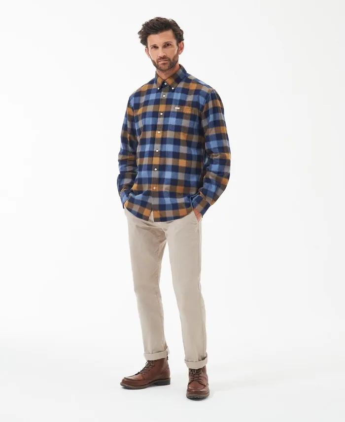 Men Shirts Barbour Damfield Regular Shirt Olive Men Shirts Barbour Damfield Regular Shirt Olive