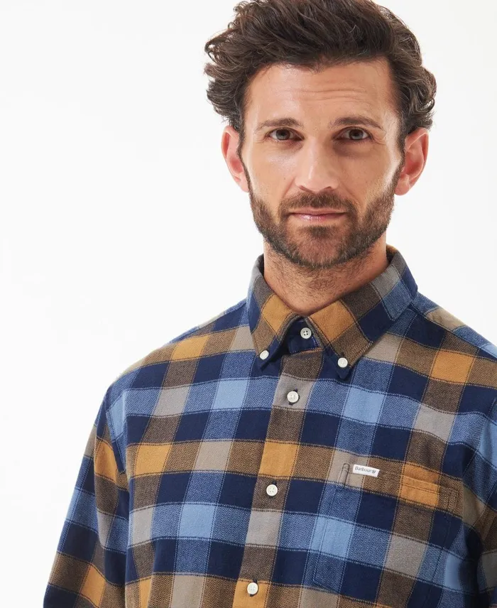 Men Shirts Barbour Damfield Regular Shirt Olive Men Shirts Barbour Damfield Regular Shirt Olive