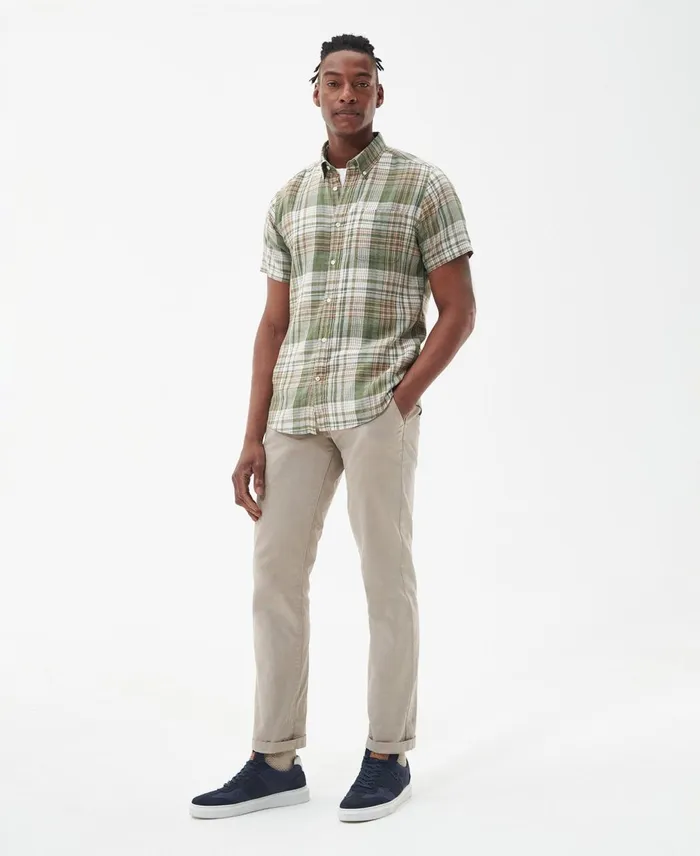 Men Shirts Barbour Ellerburn Tailored Shirt Burnt Olive Men Shirts Barbour Ellerburn Tailored Shirt Burnt Olive