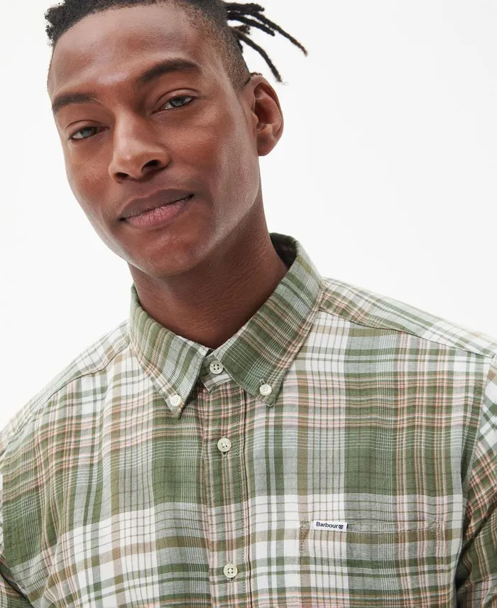 Men Shirts Barbour Ellerburn Tailored Shirt Burnt Olive Men Shirts Barbour Ellerburn Tailored Shirt Burnt Olive