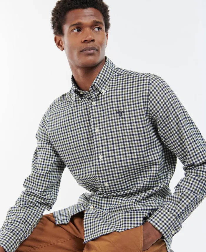 Men Shirts Barbour Finkle Tailored Shirt Olive