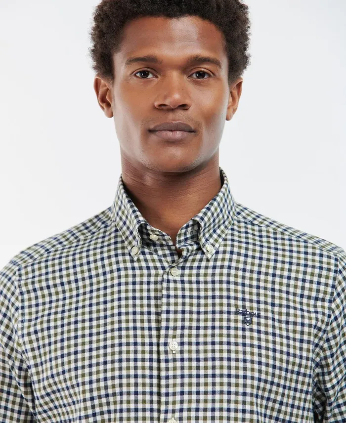 Men Shirts Barbour Finkle Tailored Shirt Olive Men Shirts Barbour Finkle Tailored Shirt Olive