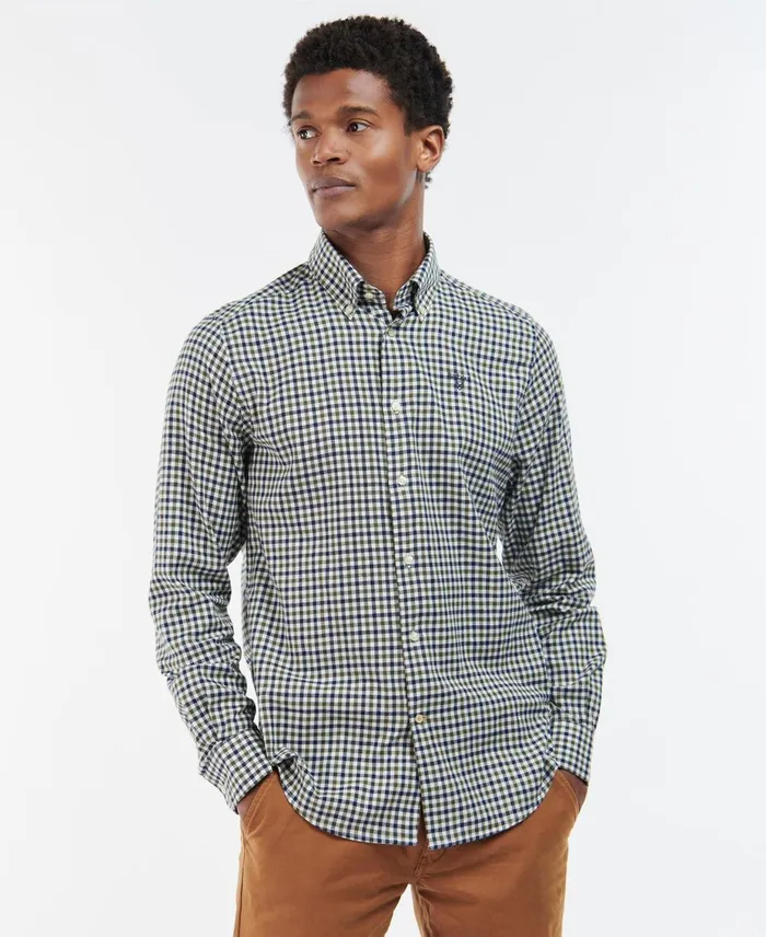 Men Shirts Barbour Finkle Tailored Shirt Olive Men Shirts Barbour Finkle Tailored Shirt Olive