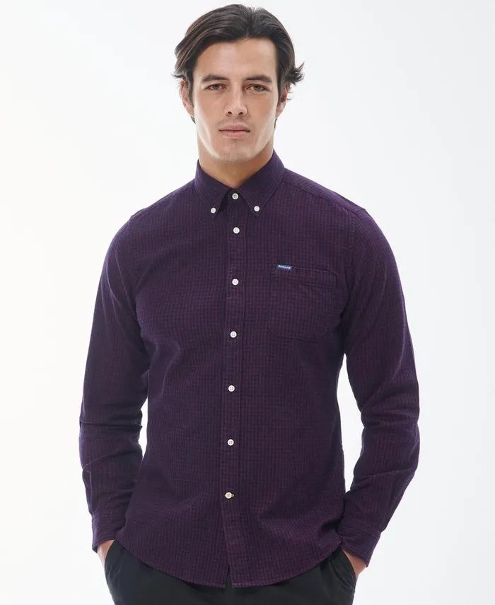 Men Shirts Barbour Geston Tailored Shirt Classic Red