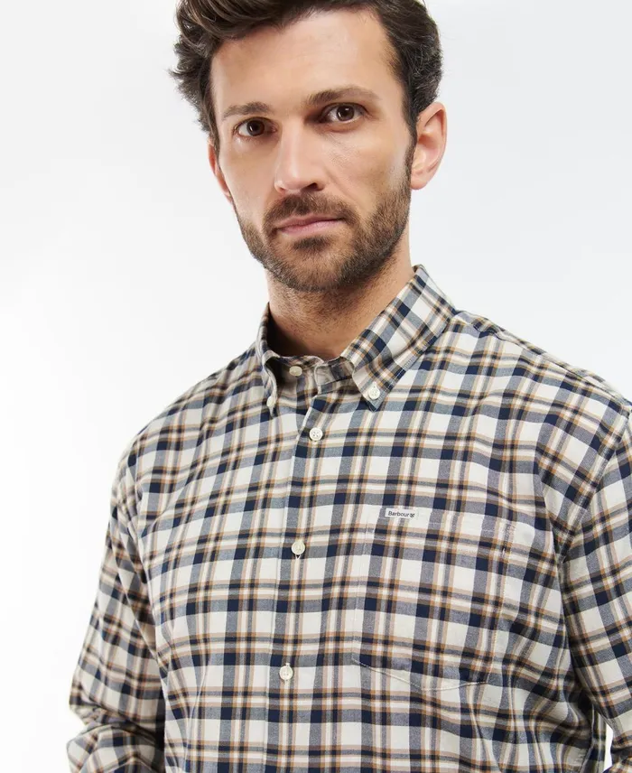 Men Shirts Barbour Turville Regular Fit Shirt Ecru Marl Men Shirts Barbour Turville Regular Fit Shirt Ecru Marl