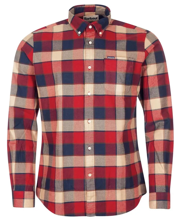 Men Shirts Barbour Valley Tailored Shirt Rich Red Men Shirts Barbour Valley Tailored Shirt Rich Red