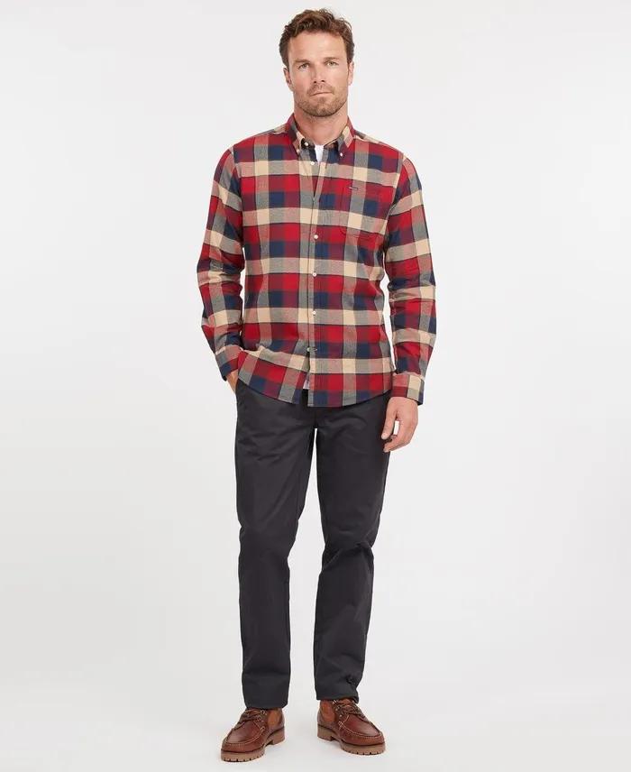 Men Shirts Barbour Valley Tailored Shirt Rich Red Men Shirts Barbour Valley Tailored Shirt Rich Red