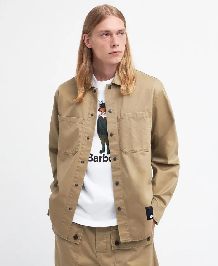 Men Shirts Barbour X Maison Kitsun Relaxed Overshirt Uniform Green