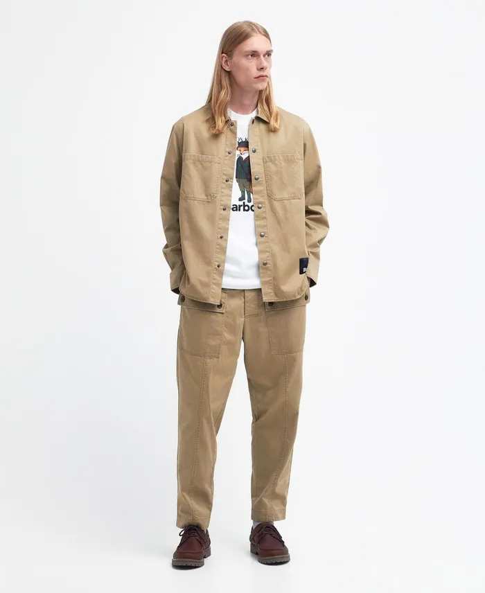 Men Shirts Barbour X Maison Kitsun Relaxed Overshirt Uniform Green Men Shirts Barbour X Maison Kitsun Relaxed Overshirt Uniform Green