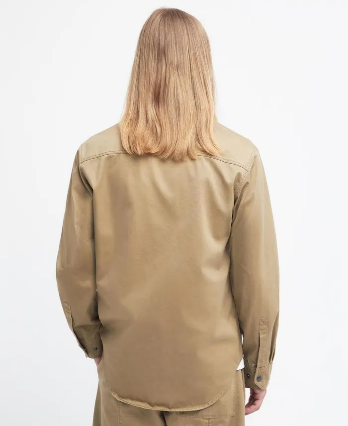 Men Shirts Barbour X Maison Kitsun Relaxed Overshirt Uniform Green Men Shirts Barbour X Maison Kitsun Relaxed Overshirt Uniform Green