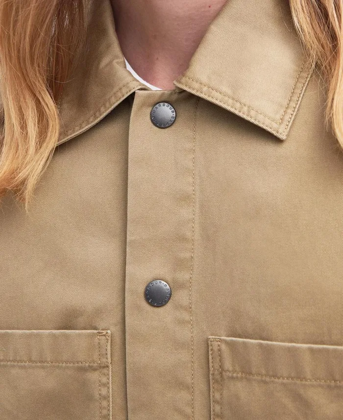 Men Shirts Barbour X Maison Kitsun Relaxed Overshirt Uniform Green Men Shirts Barbour X Maison Kitsun Relaxed Overshirt Uniform Green