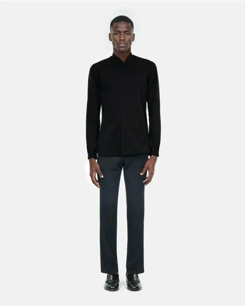 Men Shirts The Kooples Black Shirt In Smart Twill Black