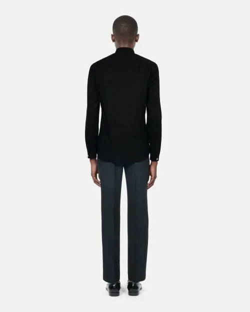 Men Shirts The Kooples Black Shirt In Smart Twill Black